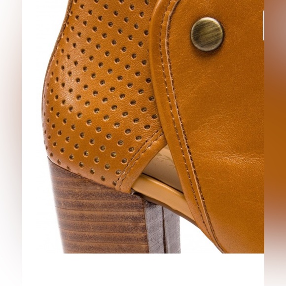 NEW GEOX RESPIRA GENUINE LEATHER OPEN TOE BOOTIE- IN CARMEL - SIZE 37 - Picture 3 of 9